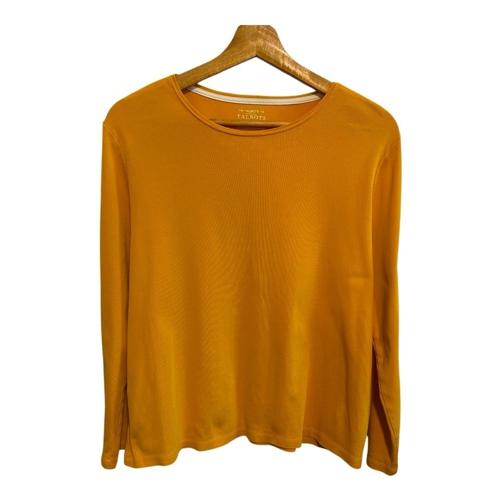 Talbots Women's Orange Basic Long Sleeve Top Size XL Petite